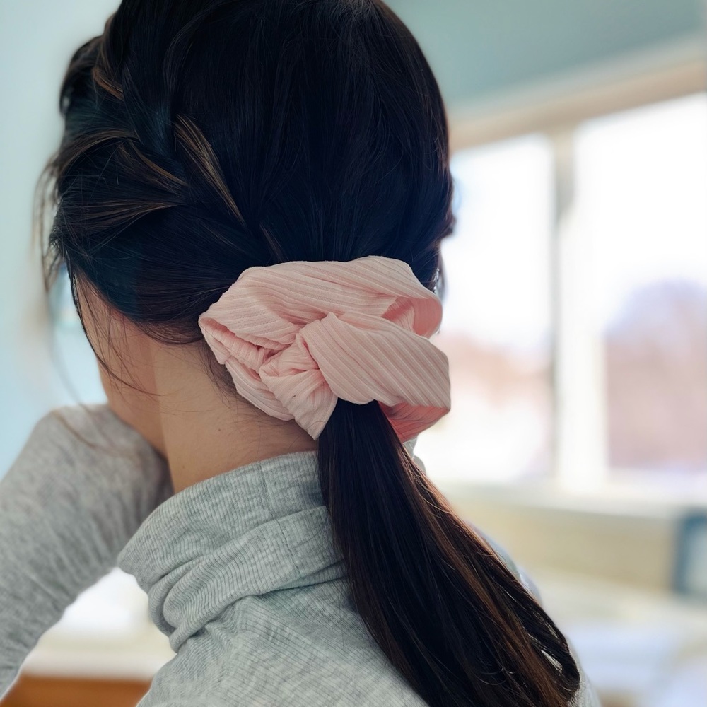 Pink Ruffled Scrunchie - Picture 3 of 4